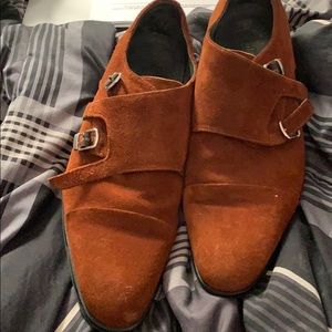 Stacy Adams cognac colored suede shoes
